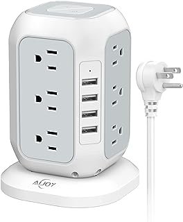 AiJoy Surge Protector 

with 12 AC Outlets and 4 USB Ports, 10 FT Extension Cord - HD Photos